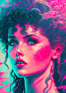 Synthwave Vaporwave Girl