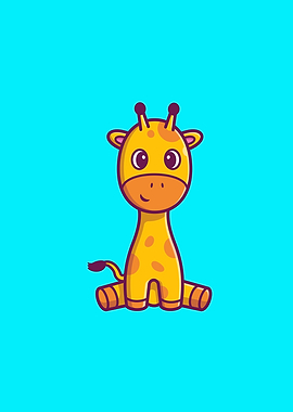 Cute Giraffe Sitting