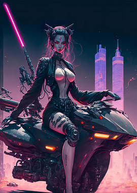 Cyberpunk Samurai Girl