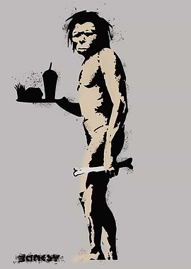 Banksy Caveman Takeaway