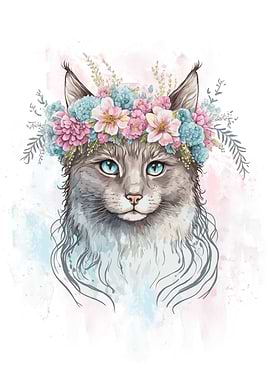 La Perm Watercolor Cat