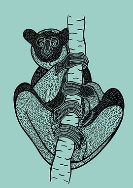 Indri or Babakoto Drawing