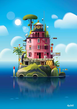 Pink lighthouse