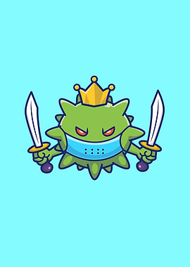 King Virus Holding Swords