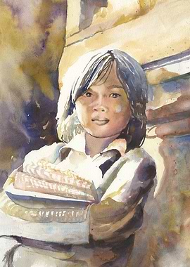 Cambodian girl artwork
