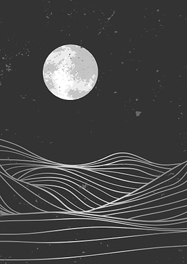 Mountain desert line art