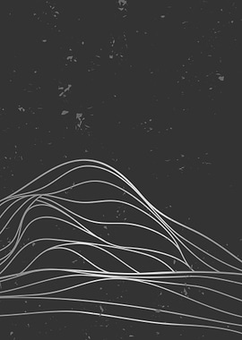 Mountain desert line art