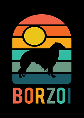 Borzoi Borzoi Retro Dog