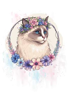 Cute Watercolor Ragdoll