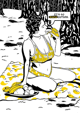 Comic book girl picnic