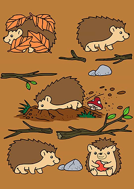 Fall Nature Gift Hedgehog