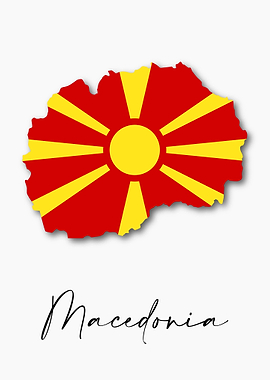 Macedonia Country Map Flag
