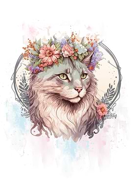 Cute Ragamuffin Flower Cat