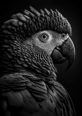 Black and White Parrot
