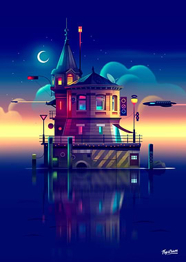 The neon lighthouse