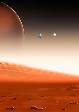 Space Mars stars galaxies