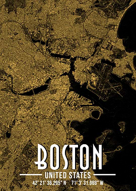 Boston City Satellite Map