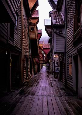 Wooden Pier Bergen Norway