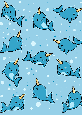 Ocean Cute Baby Narwhal