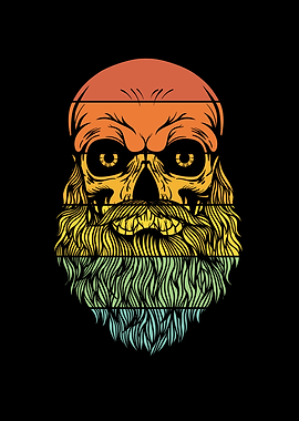 Bearded man sunset look