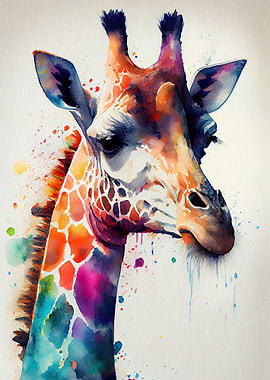 Giraffe Watercolor Animal
