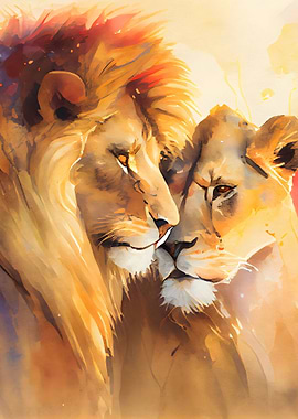 Majestic Love Lion Couple