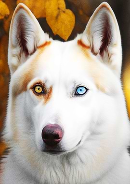 Portrait white husky