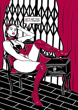 sexy comic girl in latex