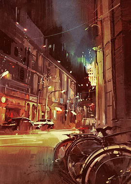 night scene of a street