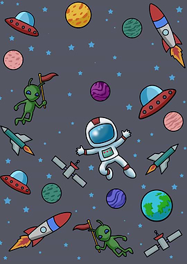 Astronaut Moon Space Ship