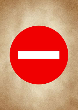 no entry road sign vintage