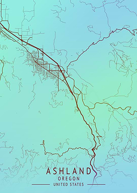 Ashland Oregon USA City Ma
