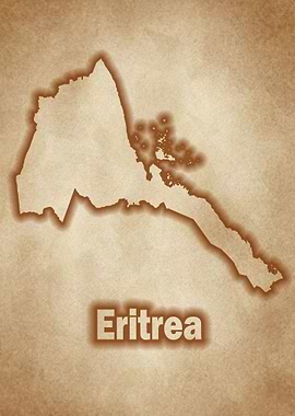 Eritrea map vintage glow