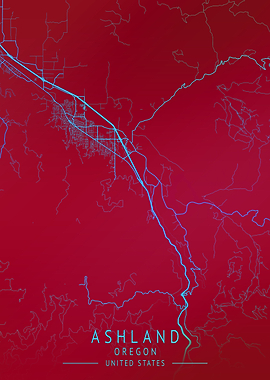 Ashland Oregon USA City Ma