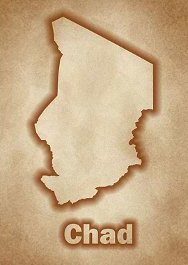 Chad map vintage glow