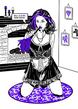 Comic girl sexy maid