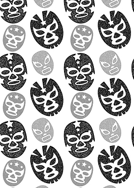 Luchador Mask Black Grey