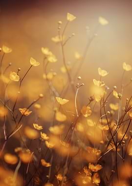 Blooming field buttercups