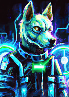 Serious Neon dog