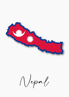 Nepal Country Map Flag