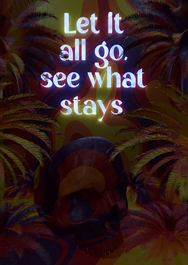 Let It Go PopArt 3D Quote