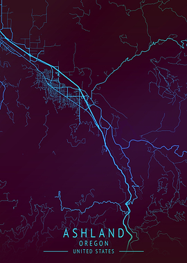 Ashland Oregon USA City Ma