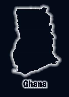 Ghana map glow