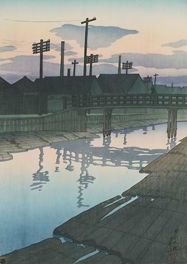Ukiyo e Dusk at Kiba Tokyo