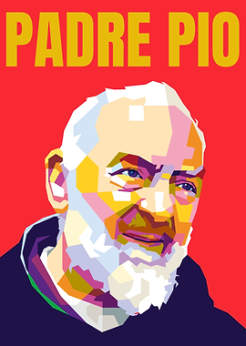 Padre Pio Red Pop Art
