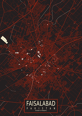 Faisalabad City Map Vector