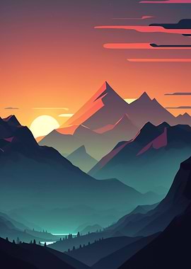 Mountain Sunrise Minimal