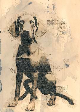 Weimaraner pencil sketch