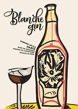 French BLANCHE Gin Poster