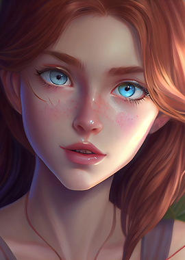 bleu eyes anime girl